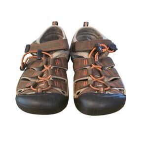 KEEN Youth‎ Kids Sz 3 Hiking Outdoor Waterproof Brown Orange Sports Sandals
